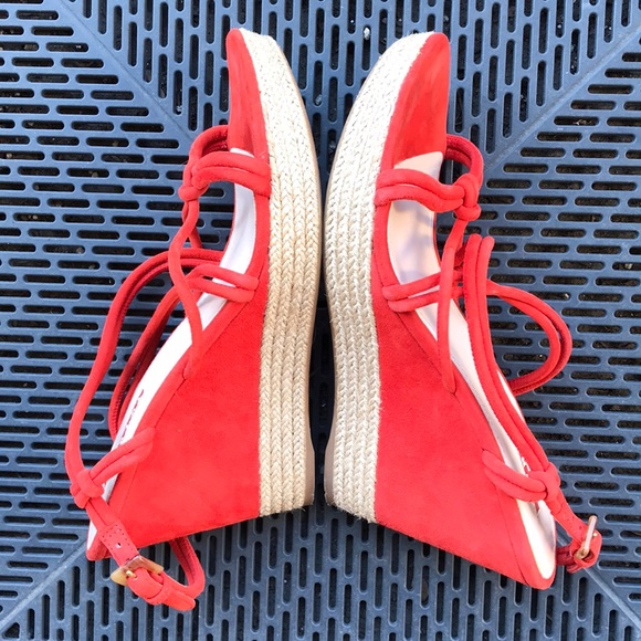 Prada Shoes - 💯 PRADA red suede wedges - EUC